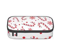 YounPrenG Estuche para lápices, Estuche para lápices Impreso de Gran Capacidad, Estuche para lápices, Estuche para lápices para Oficina y Escuela.Bastón de Caramelo Rojo navideño