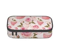 YounPrenG Estuche para lápices, Estuche para lápices Impreso de Gran Capacidad, Estuche para lápices, Estuche para lápices para Oficina y Escuela.Tazas de té de Estilo Vintage