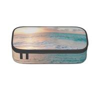 YounPrenG Estuche para lápices, Estuche para lápices Impreso de Gran Capacidad, Estuche para lápices, Estuche para lápices para Oficina y Escuela.Hermosa Playa Amarillo Atardecer Océano