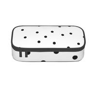 YounPrenG Estuche para lápices, Estuche para lápices Impreso de Gran Capacidad, Estuche para lápices, Estuche para lápices para Oficina y Escuela.Patrón De Puntos Estampado En Blanco Y Negro