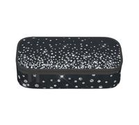 YounPrenG Estuche para lápices, Estuche para lápices Impreso de Gran Capacidad, Estuche para lápices, Estuche para lápices para Oficina y Escuela.Negro Plata Brillo Diamante Brillante