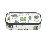 YounPrenG Estuche para lápices, Estuche para lápices Impreso de Gran Capacidad, Estuche para lápices, Estuche para lápices para Oficina y Escuela.Impresión de Cactus Dibujados a Mano
