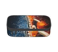 YounPrenG Estuche para lápices, Estuche para lápices Impreso de Gran Capacidad, Estuche para lápices, Estuche para lápices para Oficina y Escuela.Saxofón en Fuego y Agua.