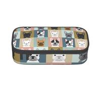 YounPrenG Estuche para lápices, Estuche para lápices Impreso de Gran Capacidad, Estuche para lápices, Estuche para lápices para Oficina y Escuela.Perro Bulldog Francés con Patrón De Retratos