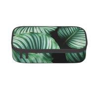 YounPrenG Estuche para lápices, Estuche para lápices Impreso de Gran Capacidad, Estuche para lápices, Estuche para lápices para Oficina y Escuela.Hojas de Plantas Tropicales Verdes Impresas