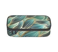 YounPrenG Estuche para lápices, Estuche para lápices Impreso de Gran Capacidad, Estuche para lápices, Estuche para lápices para Oficina y Escuela.Tejido Dorado y Verde Texturizado