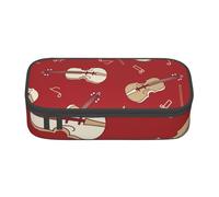 YounPrenG Estuche para lápices, Estuche para lápices Impreso de Gran Capacidad, Estuche para lápices, Estuche para lápices para Oficina y Escuela.Música Violín Nota Roja