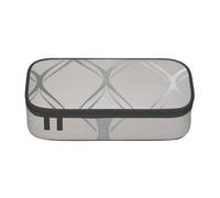 YounPrenG Estuche para lápices, Estuche para lápices Impreso de Gran Capacidad, Estuche para lápices, Estuche para lápices para Oficina y Escuela.Ola Geométrico Gris Plata