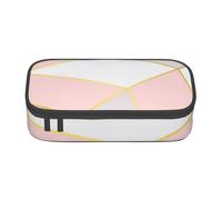 YounPrenG Estuche para lápices, Estuche para lápices Impreso de Gran Capacidad, Estuche para lápices, Estuche para lápices para Oficina y Escuela.Geométrico Rosa Gris