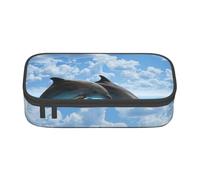 YounPrenG Estuche para lápices, Estuche para lápices Impreso de Gran Capacidad, Estuche para lápices, Estuche para lápices para Oficina y Escuela.Dos Delfines