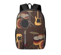YounPrenG Mochila, Mochila escolar Mochila escolar Mochila para libros Mochila para senderismo Viajes Camping,Patrón de rock de tambores retro