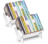 YOUNTHYE 2 estanterías para niños, librerías pequeñas de escritorio independientes, estantería blanca para niños, organizador de escritorio para libros, revistas, CD, sala de estudio