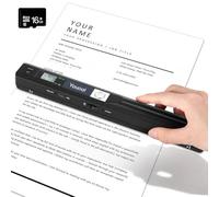 Youool Escáner de documentos portátil A4 900 DPI de alta resolución, color portátil, formato JPG/PDF, USB 2.0, escáner de documentos portátiles para documentos, recibos, fotos (Negro)