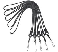 YOUOWO Paquete de 5 cordones desmontables para el cuello, cordón negro para bolígrafo, teléfono, insignias de identificación, llaves, insignias de nombre de oficina, tarjetas de identificación,