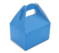 YOUPACKAGING 25 cajas de cartón con asa, ideales para regalos y recuerdos - 15 x 15 x 9 cm - Azul