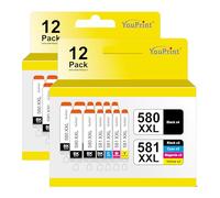 YouPrint® - Cartuchos de tinta XXL para impresoras PGI-580 y CLI-581 (24 unidades)