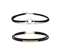 Your Always Charm 2/3 gargantillas negras para mujer, collar de cuero en capas, sol, luna, estrella, bohemio, joyería para mujer