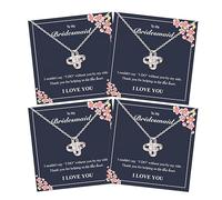 Your Always Charm Juego de joyas para dama de honor, propuesta de dama de honor, regalo para damas de honor, colgante de circonita cúbica, no se deslustra, para mujeres, bodas, damas de honor, vestido