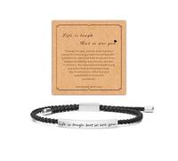 Your Always Charm Pulsera con texto en inglés «Remember Who The F You Are Dont Let The Hard Days Win», pulsera motivacional para mujer, cuerda trenzada, regalos inspiradores, Adjustable, Metal