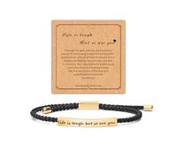 Your Always Charm Pulsera con texto en inglés «Remember Who The F You Are Dont Let The Hard Days Win», pulsera motivacional para mujer, cuerda trenzada, regalos inspiradores, Adjustable, Metal