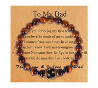 Your Always Charm Pulsera de cuero trenzado para hombre, regalo para padre, novio, hermano, tiger eye bead, aleación, otro