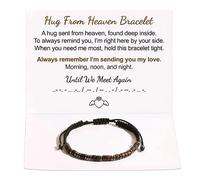 Your Always Charm Pulsera Hug from Heaven para mujer, pulsera ajustable con código morse, pulsera inspiradora hasta que nos encontremos, pulsera con código morse, Zinc, No es una piedra preciosa