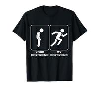 Your Boyfriend vs My Boyfriend Funny Marathon Running Design Camiseta