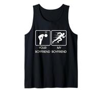 Your Boyfriend vs My Boyfriend Funny Marathon Running Design Camiseta sin Mangas