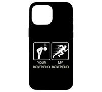 Your Boyfriend vs My Boyfriend Funny Marathon Running Design Carcasa para iPhone 16 Pro MAX