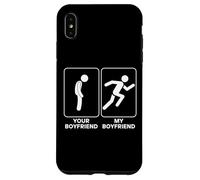 Your Boyfriend vs My Boyfriend Funny Marathon Running Design Carcasa para iPhone XS MAX