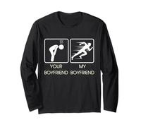 Your Boyfriend vs My Boyfriend Funny Marathon Running Design Manga Larga