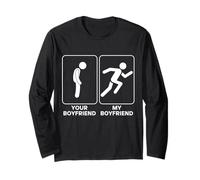 Your Boyfriend vs My Boyfriend Funny Marathon Running Design Manga Larga