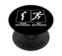 Your Boyfriend vs My Boyfriend Funny Marathon Running Design PopSockets PopGrip Adhesivo