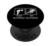 Your Boyfriend vs My Boyfriend Funny Marathon Running Design PopSockets PopGrip Adhesivo