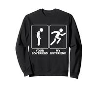 Your Boyfriend vs My Boyfriend Funny Marathon Running Design Sudadera