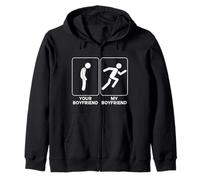 Your Boyfriend vs My Boyfriend Funny Marathon Running Design Sudadera con Capucha