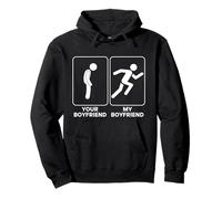 Your Boyfriend vs My Boyfriend Funny Marathon Running Design Sudadera con Capucha