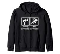 Your Boyfriend vs My Boyfriend Funny Marathon Running Design Sudadera con Capucha