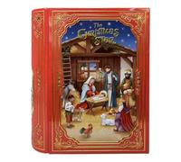 Your Castle Gran Caja de Lata en Forma de Libro de Navidad Christmas Star Caja de Galletas Caja Deco Caja Retro Muy Grande, 24,5 x 21 x 9 cm Capacidad: 3 L