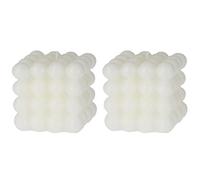 your castle Juego de 2 velas de burbujas blancas - velas decorativas sostenibles, 7,5 x 7,5 x 7,5 cm