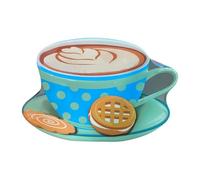 your castle Lata en forma de taza de capuchino azul lata para galletas caja decorativa lata retro muy grande, 29 x 21 x 9 cm, Vol.: 3 L