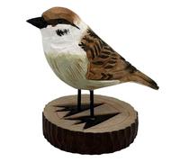 your castle Pájaro decorativo de madera sobre pedestal, hecho a mano, en caja de regalo, 12 x 7 x 8 cm