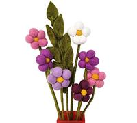 your castle Ramo de 7 flores de fieltro hechas a mano y 1 rama, comercio justo, decoración sostenible de fieltro, flores de tela artificial realista, juego de fieltro, flores de fieltro, jazmín