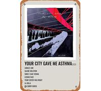 Your City Gave Me Asthma Wilbur Soot - Póster de álbum de hojalata retro de metal vintage de 30,5 x 20,3 cm, decoración de pared para el hogar, bar, cueva