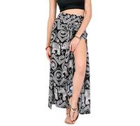 YOUR COZY Pantalones bohemios palazzo para mujer, pantalones harén de pierna ancha para yoga, descanso, festivales, viajes, pantalones hippie ligeros y ajustables de cintura, Elefante grande, M