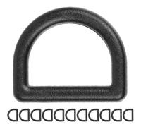 Your Day Mate Anillas en D de plástico duro, 12 piezas, para correas de 13 mm de ancho, en negro, anilla de 3 mm de grosor, anilla en D sin abertura, anilla en D semicircular de plástico ABS