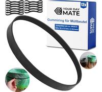 Your day mate Anillo de goma de repuesto para bolsas de basura,12 unidades,compatible con cubo de basura WESCO de 120x10x1,5mm,color negro,también para otros cubos de basura,bandas de goma