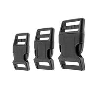 Your Day Mate Hebillas curvadas para correas de 15 mm de ancho, 4 piezas, negras, de plástico, cierre clic, hebilla, reparación de hebillas, hebilla de mochila, correa de hebilla