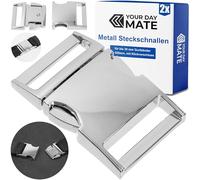 Your Day Mate Hebillas de cierre, para correas de 30 mm de ancho, 2 pzs, plateadas, de cinc-Aluminio, hebilla de cierre de clic, reparación de hebillas de mochila, hebilla de bolsillo de repuesto