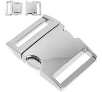 Your Day Mate Hebillas enchufables, para correas de 38 mm de ancho, 2 pzs, plateadas, de cinc-Aluminio, hebilla con cierre de clic, reparación de hebilla de mochila, hebilla de cinturón de hebilla